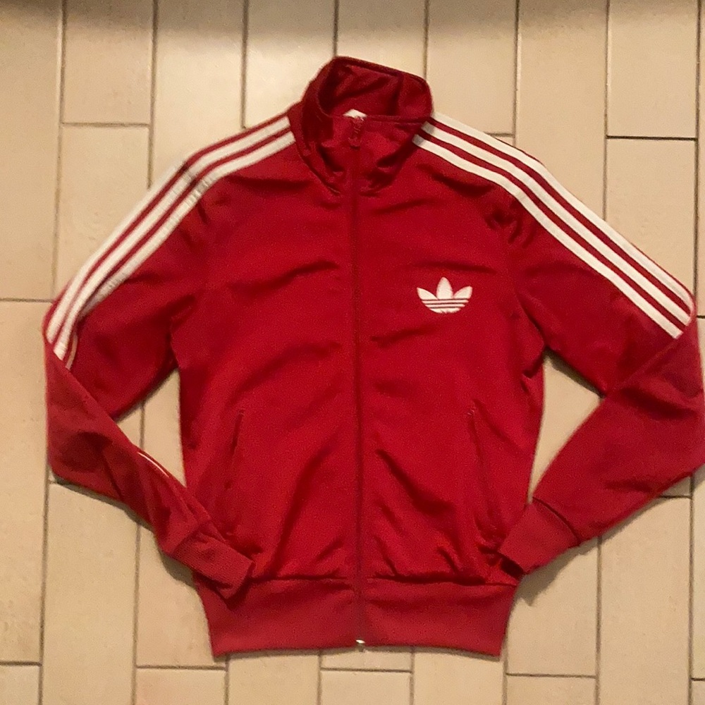 Adidas track jacket Red
